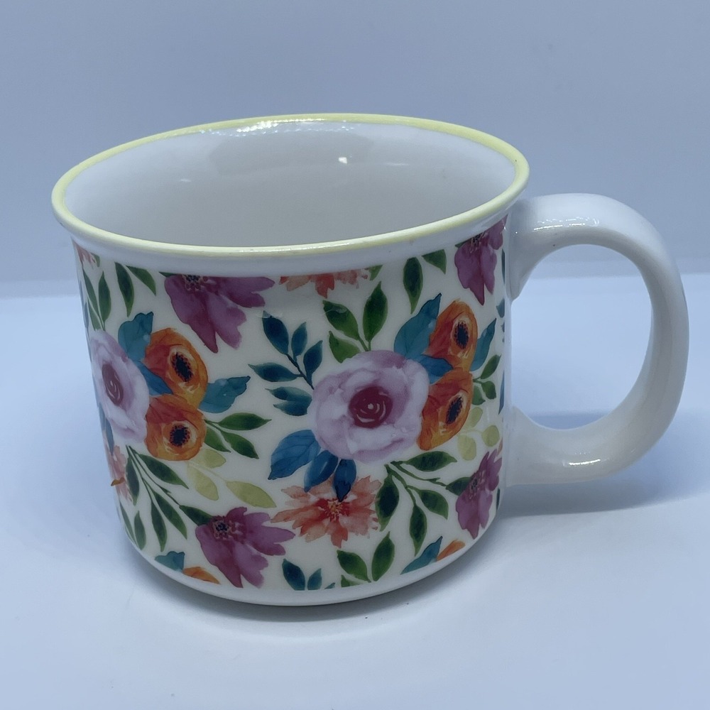 Orly Maison‎ Oversize Floral Pattern Ceramic Coffee Mug New York